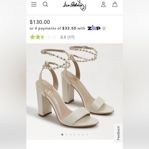 Sam Edelman Yanelli Heels- Ivory Leather- Size 6